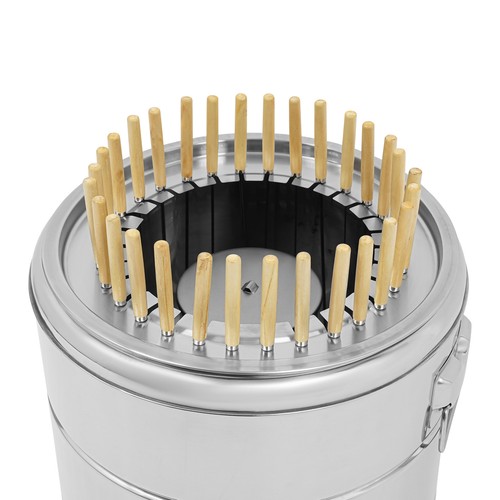 Portable Stainless Steel Smokeless Barbecue Charcoal Barrel Grill w/ 30 Skewers - 第 6/12 張圖片