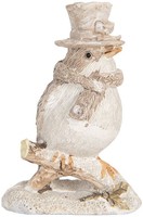 Clayre & Eef 6PR5925 Dekoration Vogel 5X3X8 Cm Beige Und Weiß