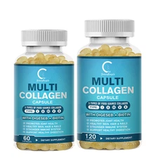 Collagen Peptides Supplement Collagen Capsules Peptides Types I, II, III, V, X