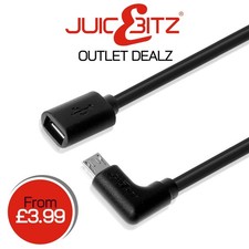 Female Extension Micro USB To Male Right Angle L Shape Micro B Cable Lead