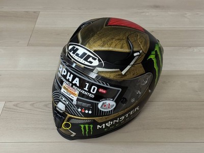 HJC RPHA10 PLUS Sparteon M Helmet Yellow Decal Used, Small Damage