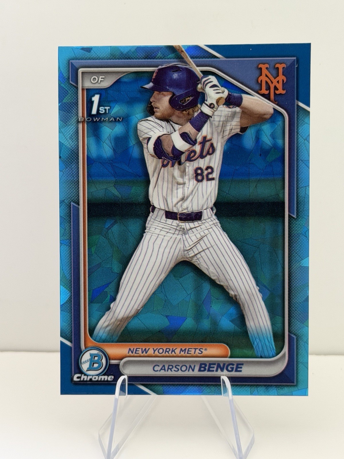 Carson Benge 1st Rookie Card RC 2024 Bowman Draft Chrome Sapphire #BDC-28 B