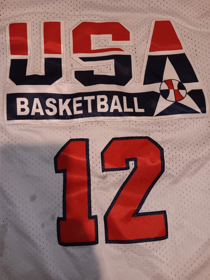 Camiseta de práctica blanca de baloncesto de Estados Unidos (XL) John Stockton Foto 2 de 4