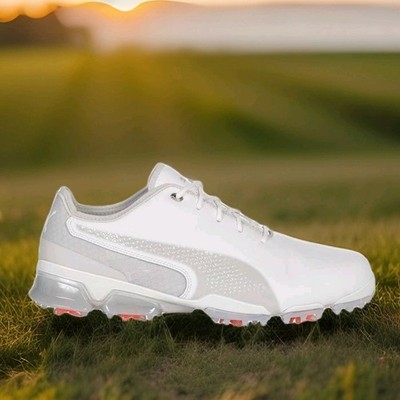 Puma Ignite Pro Adapt Golf Shoes White Leather Mens Sz 10 43 Waterproof Cleats