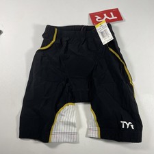 TYR Men's Black Gold White Carbon 9 In Tri Short RMNB6A XS NWT MSRP 119.99