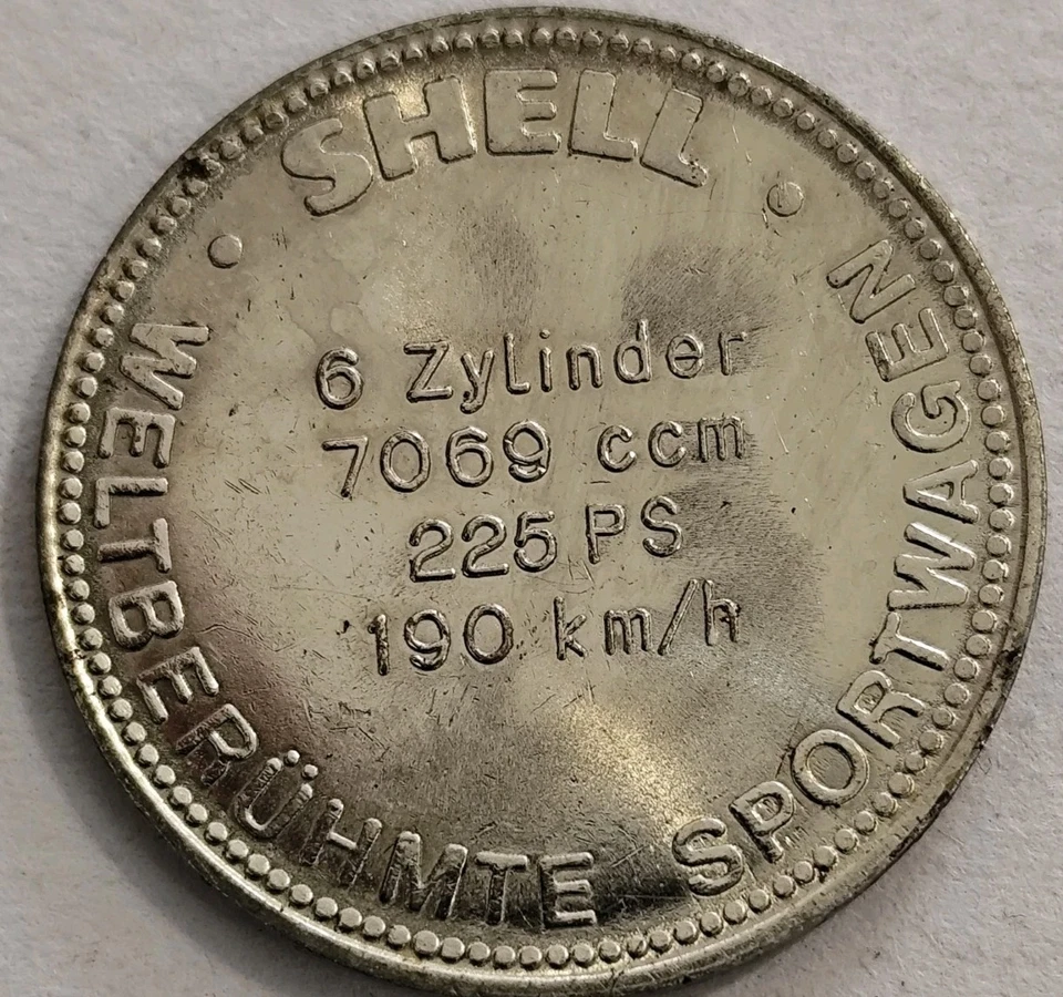 Shell Medaille - Berühmte Sportwagen Mercedes-Benz SSK 1928 🇩🇪 GERMANY - Bild 2 von 4