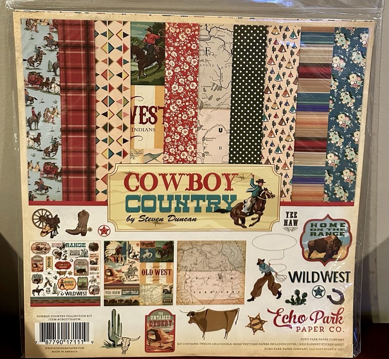 NEW Echo Park COWBOY COUNTRY Scrapbooking Paper Kit 2017 By Steven Duncan
