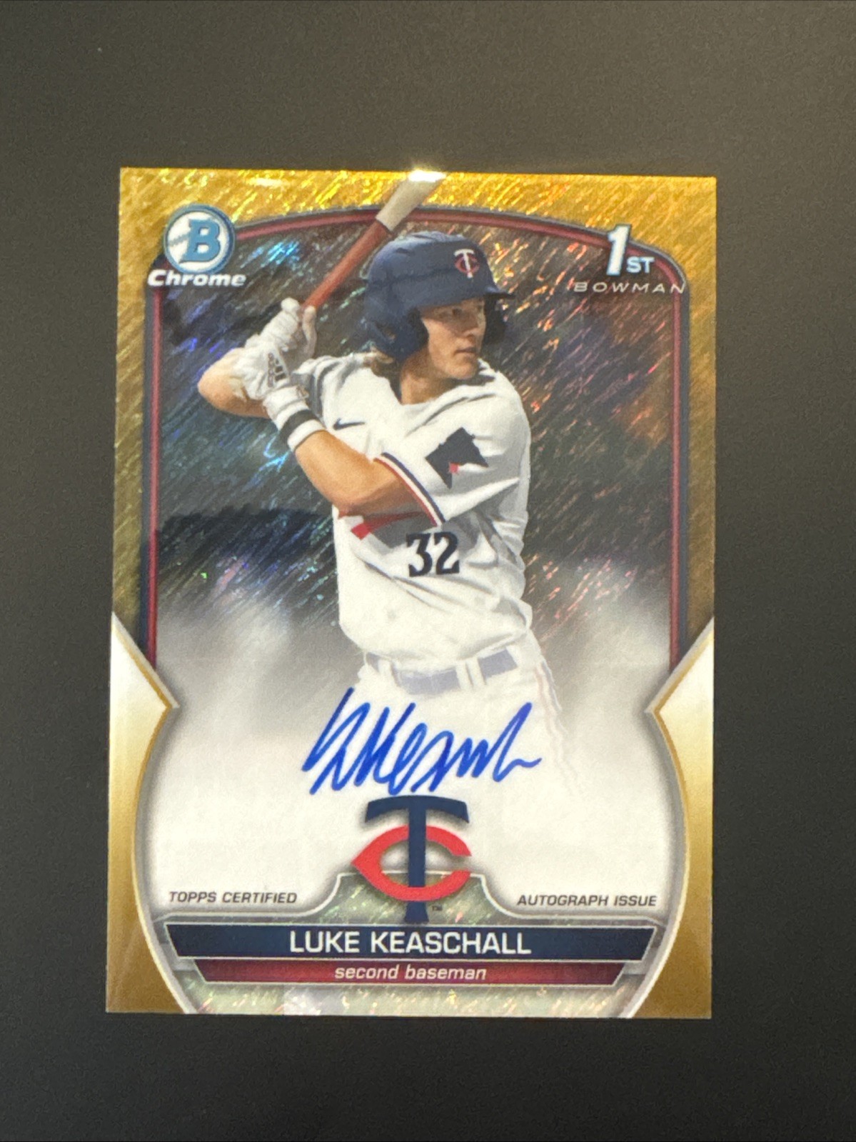 2023 Bowman Draft Chrome 1st Autograph Luke Keaschall  Gold Shimmer /50