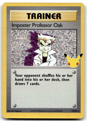 Imposter Professor Oak 73/102 Celebrations: Classic Collection Pokemon Holo NM