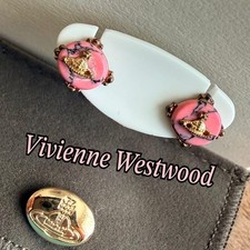 Vivienne Westwood CALIX-MINI Pink Gold Orb Stud Earrings, Casual, Used Japan
