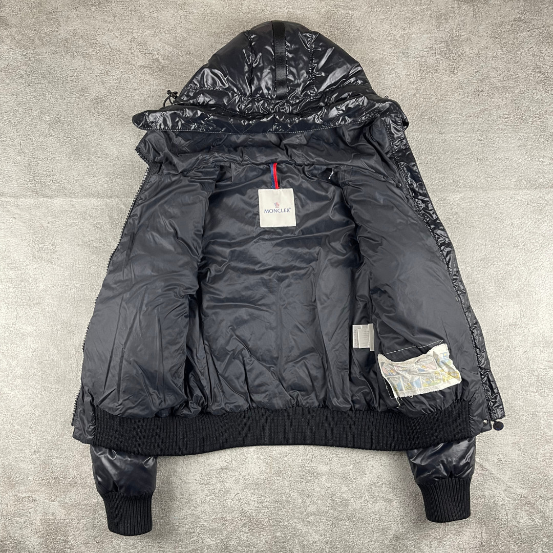 Moncler Women Hooded Down Puffer Jacket Black Size 1 S Quilted Zip Bomber thumbnail 6