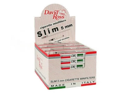 DAVID ROSS SLIM 5MM EXTRA SLIM TAR MINI FILTERS ROLLUPS TAR CATCHER - FULL BOX