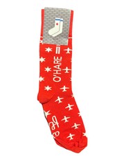 O Hare Chicago Airport Red Plane Socks