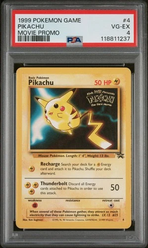 1999 POKEMON GAME MOVIE PROMO #4 PIKACHU PSA 4