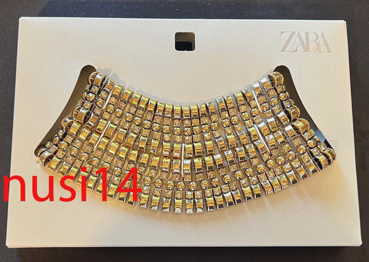 zara  天然石オブジェ　ゴールドストーンオブジェ　カッシーナ ZARA WOMAN BNWT SS26 MAXI METAL CHOKER NECKLACE GOLDEN ONE SIZE