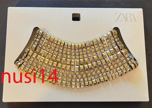 ZARA WOMAN BNWT SS26 MAXI METAL CHOKER NECKLACE GOLDEN ONE SIZE : M 4548/018/303