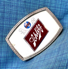 Schlitz Beer Promo Belt Buckle Logo Milwaukee Brewery Bar Pub Vtg 70s .NOX729