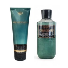 NEW Bath  Body Works Men's FRESHWATER 3-in-1 Hair Face  Body Wash  Body Cream