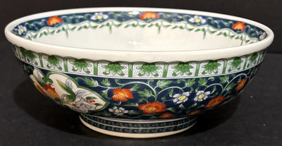Andrea by Sadek Japan Floral 8.5'' Diameter by 3'' High Porcelain Serving Bowl