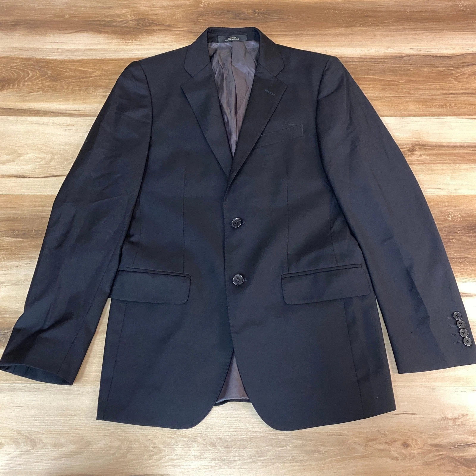 Ermenegildo Zegna Blazer Mens 36R Black Wool Slim Fit 2 Button USA Made