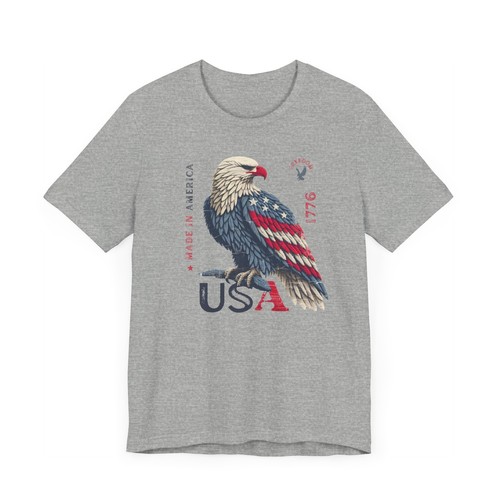 PATRIOTIC USA Made in America 1776 Unisex Jersey Short Sleeve Tee 4th of July - Picture 48 of 53
