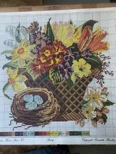 Needlepoint Kits. Elizabeth Bradley -Victorian Flowers Series-Spring