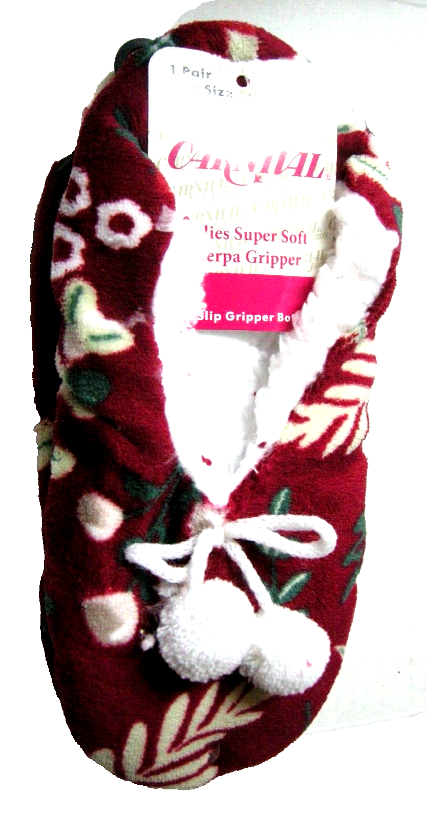 SAOLA Pantofole Carnevale Donna Taglia Unica Design Floreale Lampone Suola Gripper Nuove