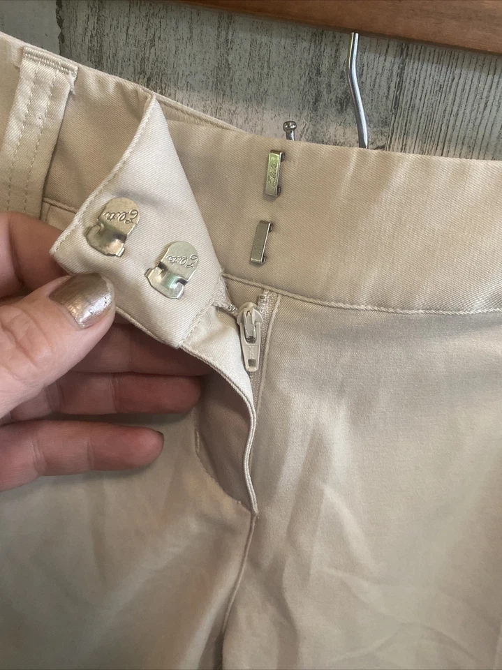 Adidas Womens Shorts Size 2 Tan Low Rise Pockets Polyester Climalite Casual Golf - Image 3 of 4