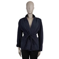 72078 auth CHRISTIAN DIOR blue cotton 2021 BELTED DENIM KIMONO Jacket 46 XL