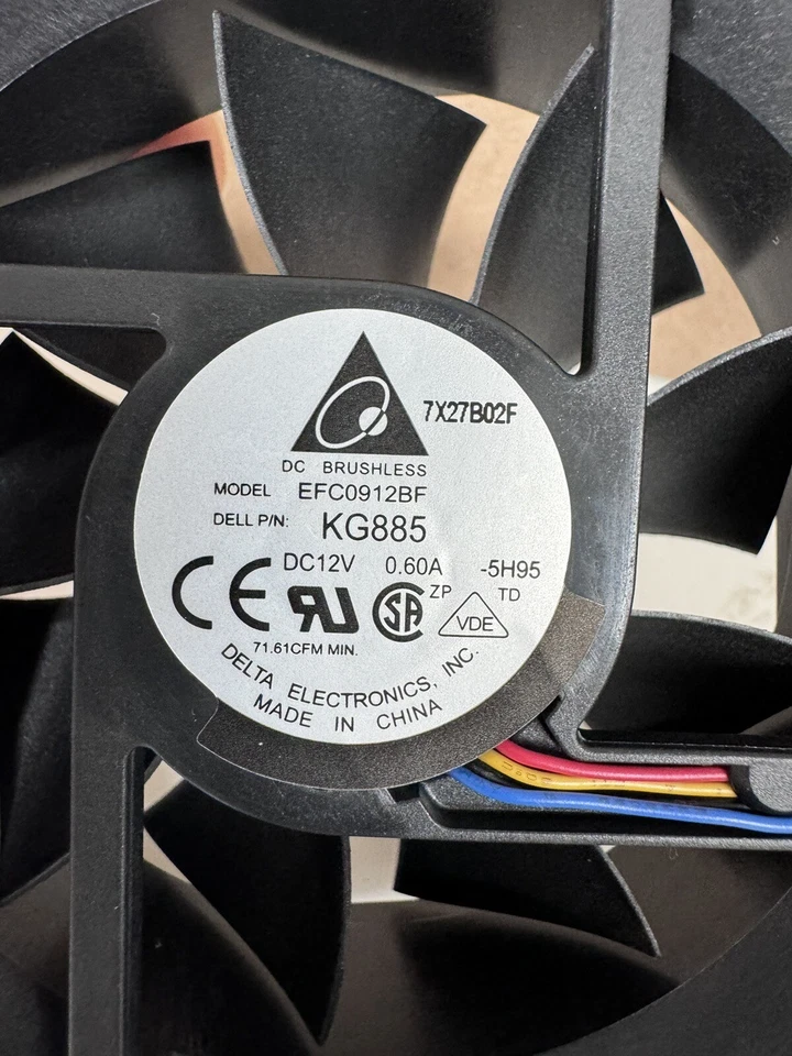 Desktop Computer EFC0912BF CN-0KG885 0KG885 Cooling Fan - Image 4 of 4