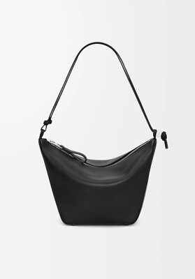 (NO CUSTOMS TAX) LOEWE Hammock solid black leather hobo shoulder bag authentic