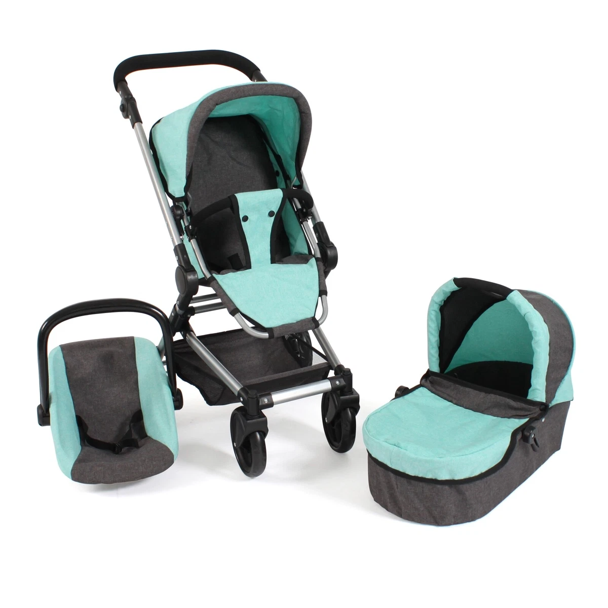 Bayer Chic 2000 Nele, 568-76 2-in-1 Combination Pushchair for Dolls up to 50 cm, Jean Grey Bayer Chic 2000 Nele, 568-76 2-in-1 Combination Pushchair for Dolls up to 50 cm, Jean Grey