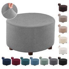Round Ottoman Slipcover Footstool Protector Covers Storage Ottoman Cover Stretch