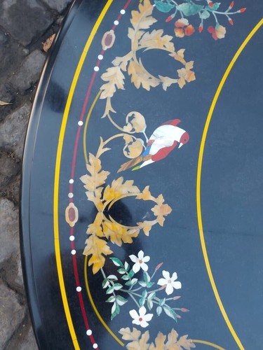 42" Marble Center Handmade Table Top Semi precious stones Inlay Work - Picture 5 of 5