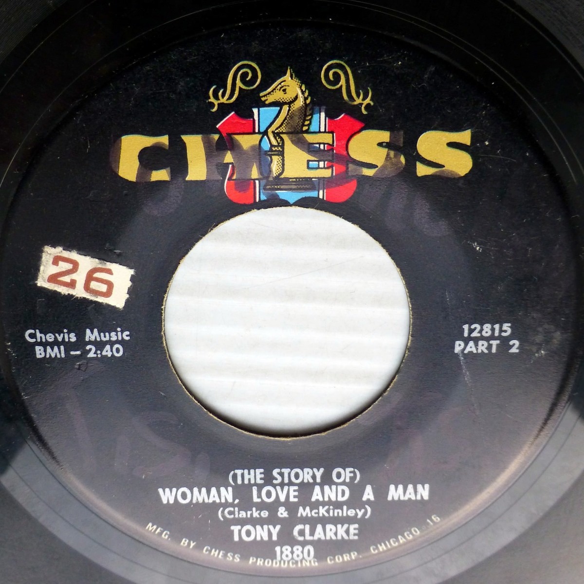TONY CLARKE r&r r&b STRONG VG Chess 45 story of WOMAN LOVE & A MAN
