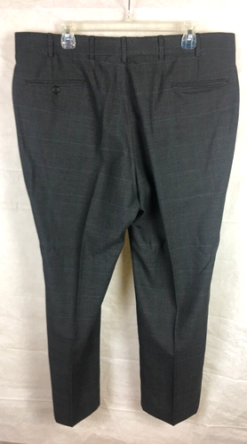 Towncraft Men's Dress Pant Size 40x30 Gray Checked B4*H - Picture 2 of 5
