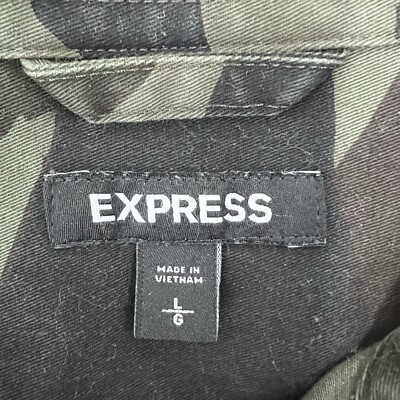 Express NYC Men's Shacket Sz L Camouflage Cotton Stretch Pockets