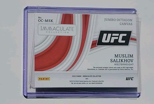 19/25 Muslim Salikhov 2023 Immaculate UFC Jumbo Octagon Canvas Sleeved TopLoaded - Picture 7 of 7