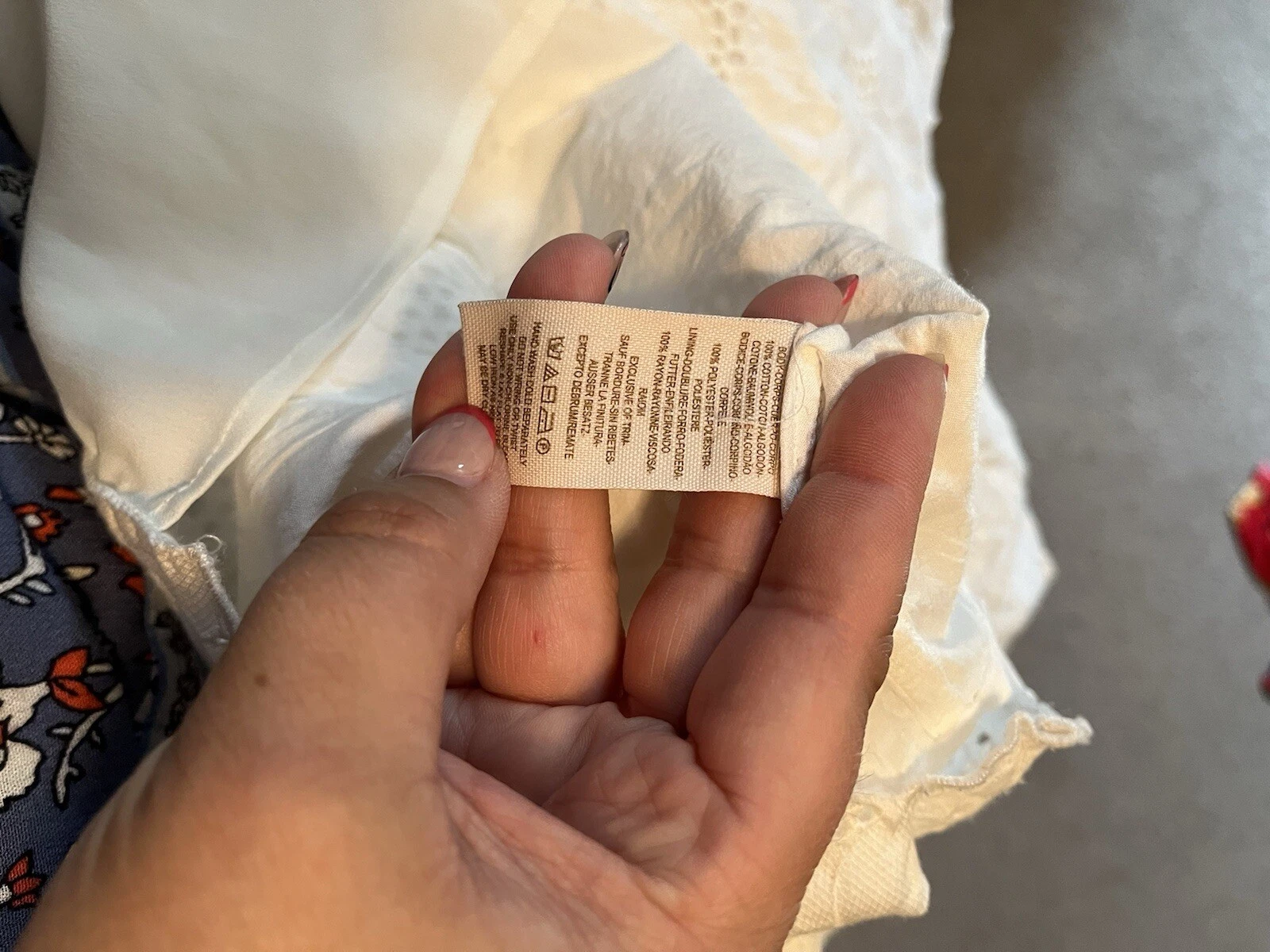 OFF WHITE Abito estivo FREE PEOPLE donna bianco sporco occhielli pizzo taglio us intime ottimeioni condiz ta