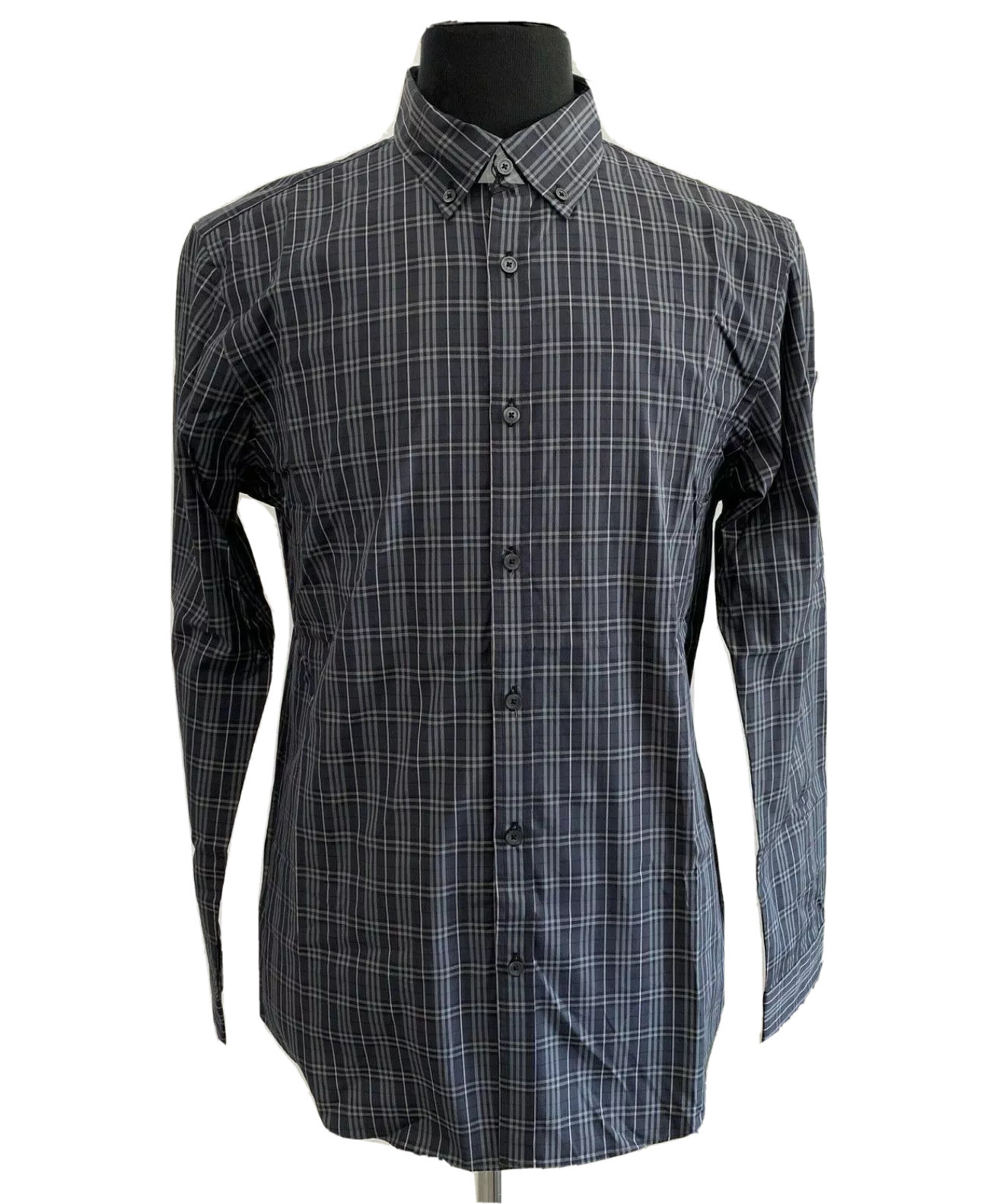 R-1199103 New Burberry Black Label Plaid Long Sleeve Button Shirt Size 3 US  M | eBay