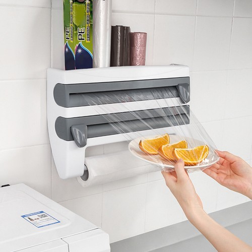 Kitchen Roll Holders Cling Film Tin Foil Dispenser Paper Storage Rack ...