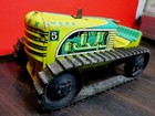 MARX TOYS WIND UP TRACTOR DOZER VEHICLE FARM WWII ERA PLOW CONSTRUCTION OLD EX — photo 1