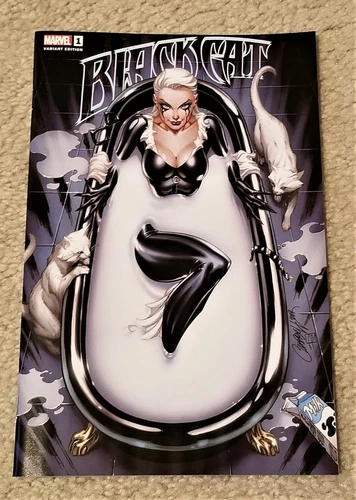 BLACK CAT 1 J SCOTT CAMPBELL BATHTUB EXCL LOGO VARIANT SPIDER-MAN VERY SEXY HOT!