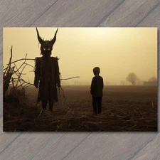 Art Print Field Devil Kid Weird Creepy Vibe Cult Strange Unusual Scary Vulnerabl