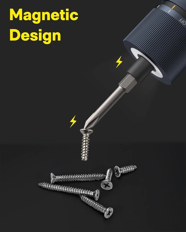 Destornillador Eléctrico Recargable, 3 Posiciones, 12 Puntas de Metal - Image 4 of 4