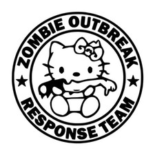 4x Hello Kitty Zombie Team Jdmvinyl Decalsticker For Carslaptops 3inx3in