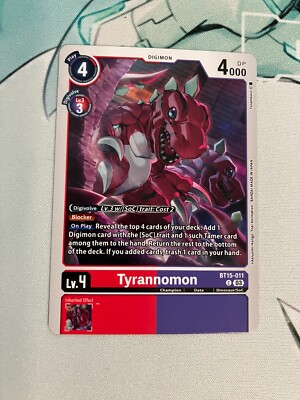 Tyrannomon BT15-011 C Digimon CCG | Exceed Apocalypse Near Mint