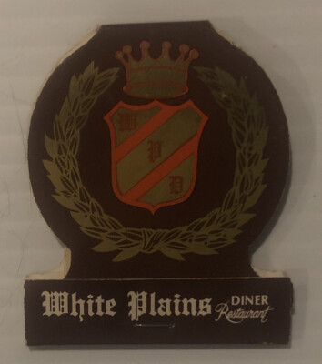 Vintage Matchbook White Plains Diner/Restaurant 20 unstruck
