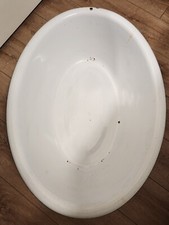 Vintage Enamel Porcelain Baby Infant Bath Tub Wash Basin 25 "18"x6 "