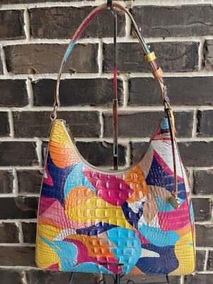 NWT Brahmin  Melbourne Expression Tabitha Shoulder Bag pink yellow blue white
